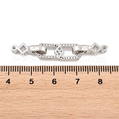 Messing Micro Pave klare Zirkonia Falte über Verschlüsse&nbsp;KK-U059-66P