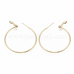 Orecchini a cerchio in ottone&nbsp;EJEW-T007-01G-NF