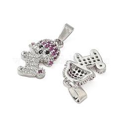 Pendentifs avec zircon cubiques à micro-pavés en laiton&nbsp;KK-H076-11P
