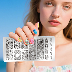 Modèles d'images d'art d'ongle en plastique&nbsp;AJEW-UN0002-49E