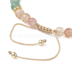 3 bracciale intrecciato con perline rotonde di perle di conchiglia e pietre preziose naturali miste&nbsp;BJEW-JB13392