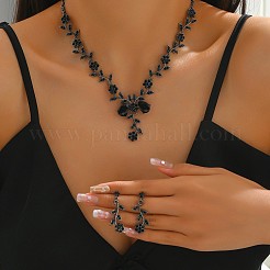 Collane con ciondolo in lega di strass e fiori e set di orecchini pendenti&nbsp;FS-WG11FB6-01