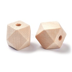 Perles de bois à facettes non finies&nbsp;WOOD-WH0014-01-C