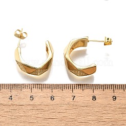 Aretes de circonita cúbica transparente con micropavé de latón para mujer&nbsp;EJEW-U056-05B-G
