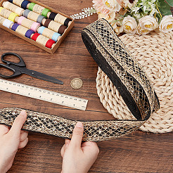 Bordure en dentelle brodée de losanges en polyester&nbsp;OCOR-WH0090-83A