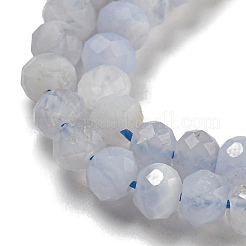 Facettierte Rondell natürliche blaue Spitzenachat Perlen Stränge&nbsp;G-F289-04A