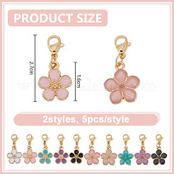 10pcs décorations de pendentif en alliage d'émail&nbsp;HJEW-DR00168
