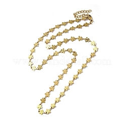 Collana a catena a maglie di fiori smaltati colorati&nbsp;NJEW-C037-03G
