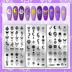 DIY-Nagelkunst-Vorlagen aus Edelstahl&nbsp;MRMJ-WH0092-097