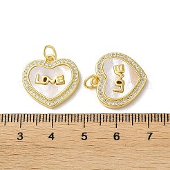 Pendenti in ottone con micro pavé di zirconi trasparenti per San Valentino&nbsp;KK-B083-41D-G