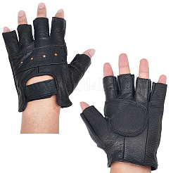 1 Paar Leder-Halbfingerhandschuhe für Herren&nbsp;AJEW-CL0002-08