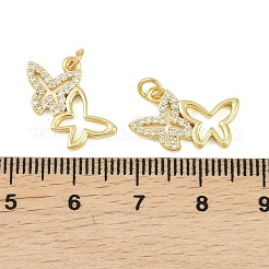 Ciondoli in ottone zirconi chiari micro pavé&nbsp;KK-D218-26G-06