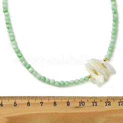 Halsketten aus natürlichen Trochidenmuschelsplittern und runden Naturperlen für Damen&nbsp;NJEW-JN06222