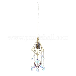 Hängende Sonnenfänger aus Eisen und natürlichem Amethyst&nbsp;HJEW-F024-02B