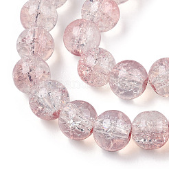 Perles de verre transparentes craquelées à cuire&nbsp;DGLA-T003-01C-13