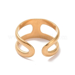 Anillo de puño abierto de doble línea de acero inoxidable 304 con revestimiento iónico (IP)&nbsp;STAS-E168-06G