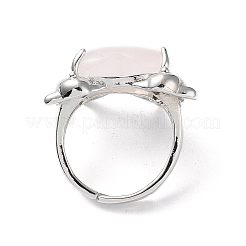Verstellbare Ringe aus natürlichem Rosenquarz&nbsp;RJEW-K241-02P-01