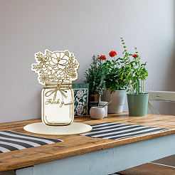 Muttertag holz blumenstrauß grußkarte&nbsp;AJEW-WH0441-006