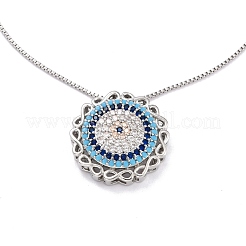 Collana con pendente in ottone con zirconia cubica&nbsp;NJEW-B079-03