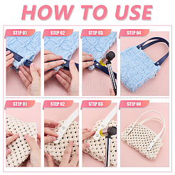 16 ensemble de sangles de sac en similicuir PU 8 couleurs avec rivets en fer couleur platine&nbsp;FIND-PH0026-02
