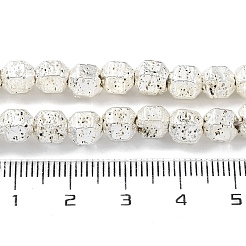 Fili di perle di roccia lavica naturale elettrodeposta&nbsp;G-H303-A10-S01