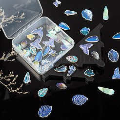 50pcs 10 pendentifs en verre peints à la bombe transparents de style&nbsp;GLAA-FS0001-07