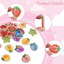 20 Stück 10 Stile Kirsche/Birne/Zitrone/Traube/Blaubeere/Pfirsich/Apfel/Wassermelone/Obst transparente Epoxidharz Decoden Cabochons&nbsp;RESI-FS0001-93