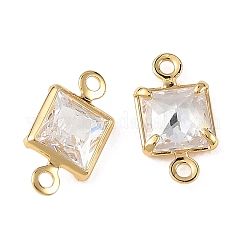 Ciondoli a connettore quadrato in ottone con pavé di zirconi cubici Shegrace&nbsp;XGRQ2O831-440A-G
