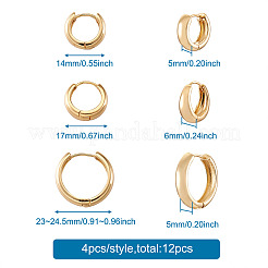 6 Paar Messing-Creolen in 3 Stilen&nbsp;EJEW-YS0001-01