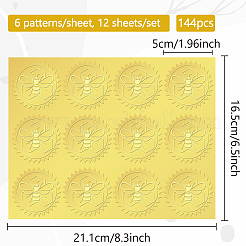 12 Blatt selbstklebende Aufkleber mit Goldfolienprägung&nbsp;DIY-WH0451-038