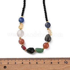 Halsketten aus 304 Edelstahl mit natürlichen Edelsteinperlen&nbsp;NJEW-U026-14G