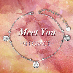 925 bracelet de cheville en argent sterling plaqué rhodium&nbsp;JA81A