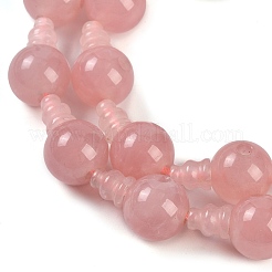 Fili di perline guru in quarzo rosa naturale a 3 foro&nbsp;G-H064-E01-02