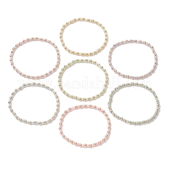 Bracciali elastici in perline di vetro e ottone in stile bohémien per le donne&nbsp;BJEW-JB11801