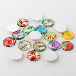 Fiore stampato cabochon in vetro&nbsp;GGLA-A002-12mm-BB