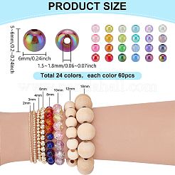 1440pcs 24 Farben transparente Acrylperlen&nbsp;MACR-PH0001-98