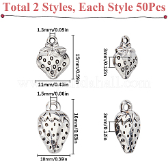 100 pz 2 stili pendenti in lega di stile tibetano&nbsp;FIND-SC0011-86