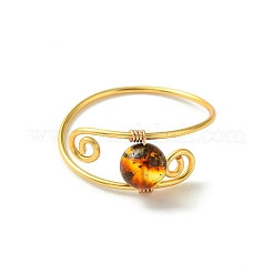 Fingerringe aus natürlichem Bernstein&nbsp;RJEW-JR01044