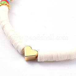 Bracelets extensibles faits main en pâte polymère heishi&nbsp;BJEW-JB05077