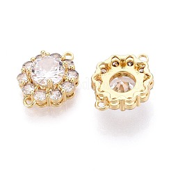 Ciondoli connettore in ottone con pavé di zirconi cubici trasparenti&nbsp;KK-N284-19G
