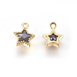 Micro ottone tono dorato spianare fascino zirconi&nbsp;ZIRC-L075-13A-G