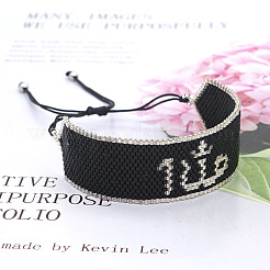 Verstellbare Armbänder mit Bohemien-Symbolen aus Miyuki-Perlen für Frauen und Mädchen&nbsp;BO7763