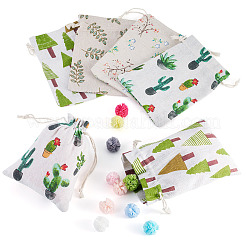 20 Stück 4 Stile Polycotton (Polyester-Baumwolle) Verpackungsbeutel mit Kordelzug&nbsp;ABAG-TA0002-09