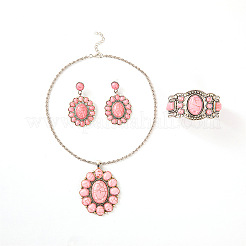 Boucles d'oreilles à tige ovales en turquoise synthétique&nbsp;FS-WG87EC0-01