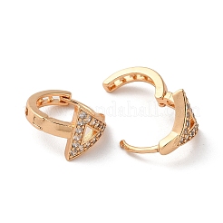 Boucles d'oreilles créoles en laiton avec verre&nbsp;EJEW-K256-92KCG