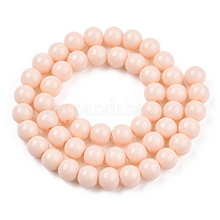 Chapelets de perles en verre opaque de couleur unie&nbsp;X-GLAA-T032-P8mm-09