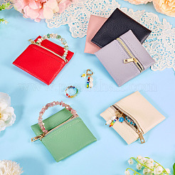 6 sac à fermeture éclair pour le rangement des bijoux en similicuir&nbsp;ABAG-TA0001-66A