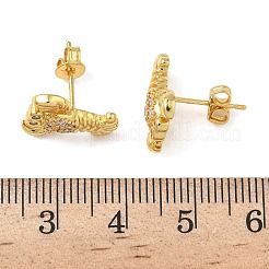 Boucles d'oreilles en laiton zircon cubique micro pavé clair&nbsp;EJEW-A145-03B-G
