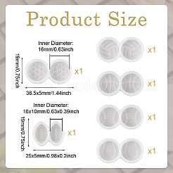 6 Stück 6 Stil Sportball Cabochon DIY Silikonformen&nbsp;DIY-TA0005-68