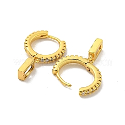Orecchino a cerchio in zirconi cubici micro pavè di ottone&nbsp;EJEW-C088-28G-01
